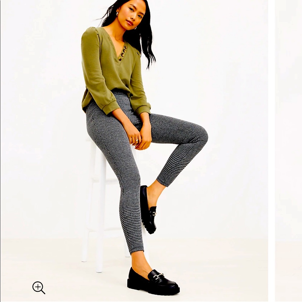 LOFT houndstooth leggings medium NWT